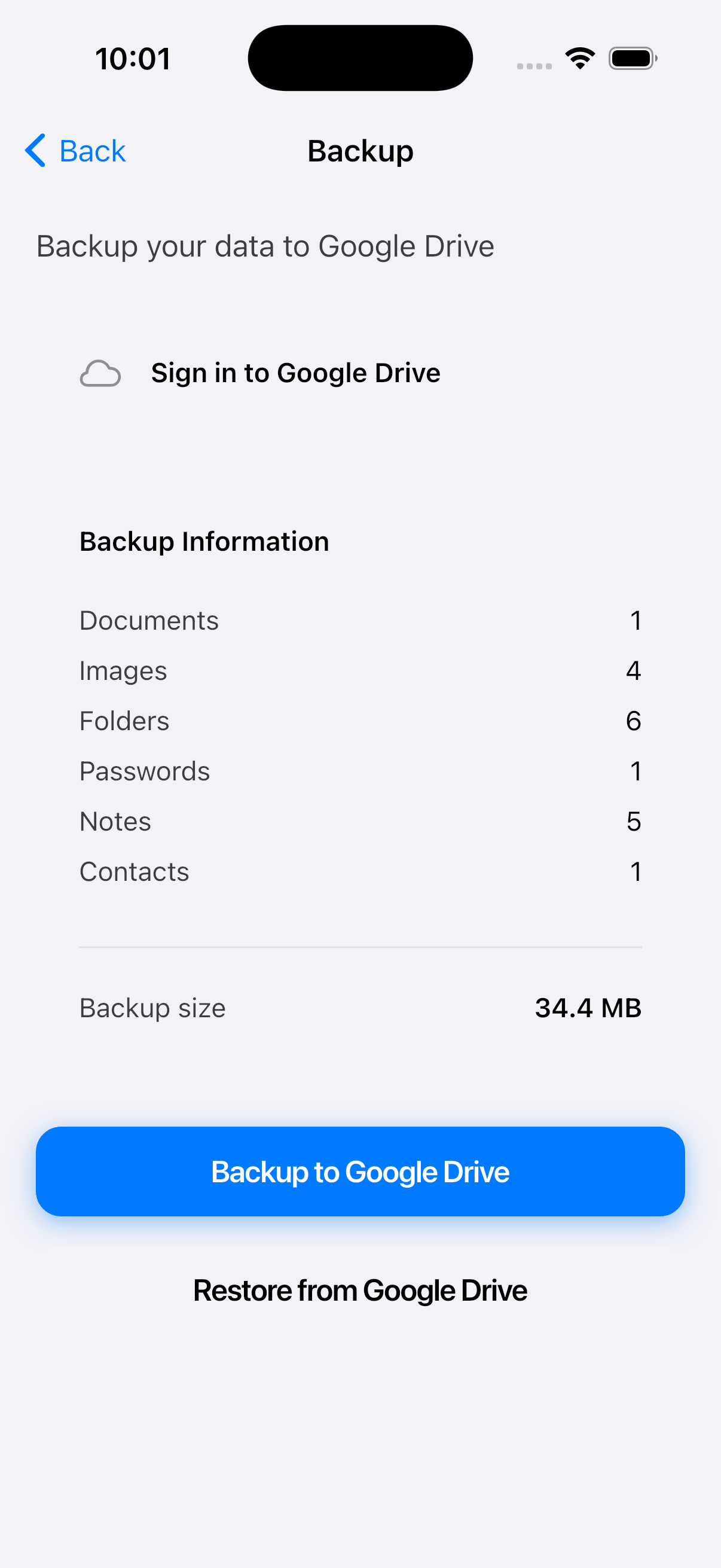 Backup - Light Theme